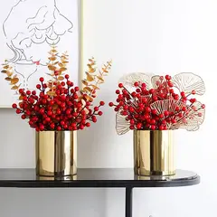 GENERICO - 24 pcs Tallos Artificiales De Bayas Rojas Para Decoración Navideñ