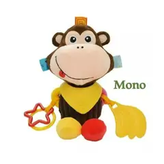 GENERICO - Sonajero Mordedor Mono Peluche Sensorial