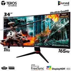 TEROS - Monitor TE-3410G 34 VA UWQHD Curvo 165Hz 3440x1440 WQHD HDMI DP