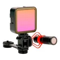 ULANZI - Pack Luz Led Vl49 Rgb Micrófono Cardiode Y Zapata Triple