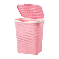 REYPLAST - Cesto Modelo Ratán Grande Rosado