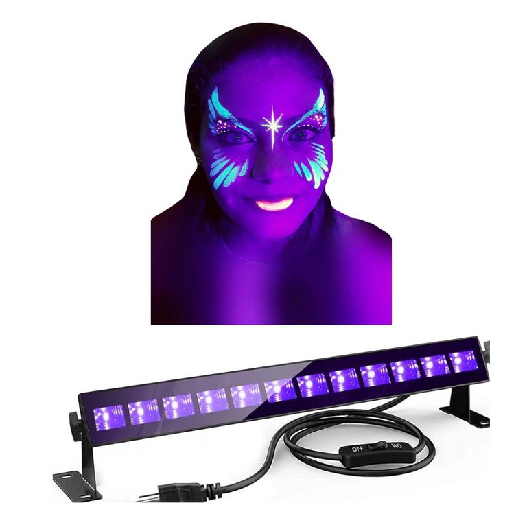 Barra Led Uv 12x3w Para Eventos Fiesta Neon Luz Negra