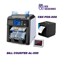 GENERICO - Contador de Billetes RED-950 + Ticketera CBX POS-808