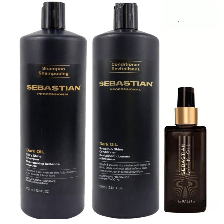 Shampoo 1Lt + Acondicionador+ Serum Aceite de Argan Dark Oil