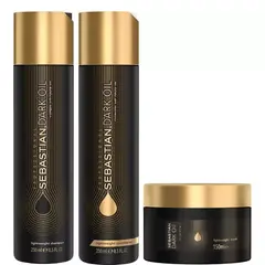 SEBASTIAN - Shampoo 250ml + Acondicionador+ Mascarilla Dark Oil