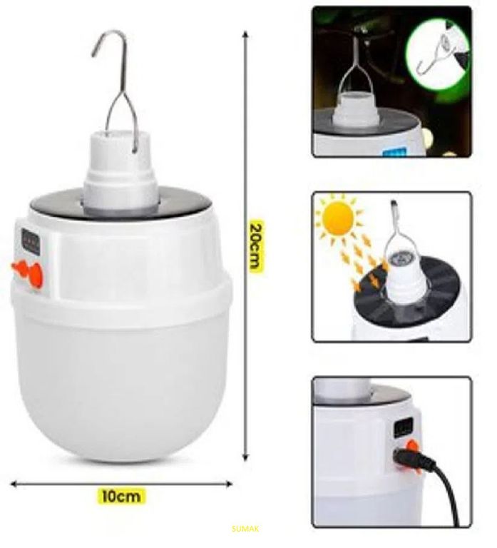 Foco Lámpara Led Portátil Recargable Luz Solar