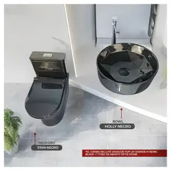 STONE - COMBO INODORO MINIMALISTA STAN BLACK BOWL MINIMALISTA HOLLY
