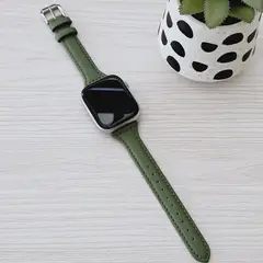 GENERICO - Correa Cuero Color para APPLE WATCH 42mm - 44mm - 45mm - 49mm - Verde