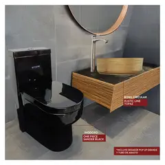 STONE - COMBO INODORO SANDER BLACK C BOWL CIRCULAR RUSTIC LINE TOPAZ