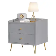 GENERICO - Velador Mesa De Noche Armado Dacia Color Gris - Gaudi