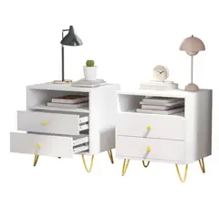 GENERICO - Velador Mesa De Noche Armado Gus 2 Unid. Blanco - Gaudi
