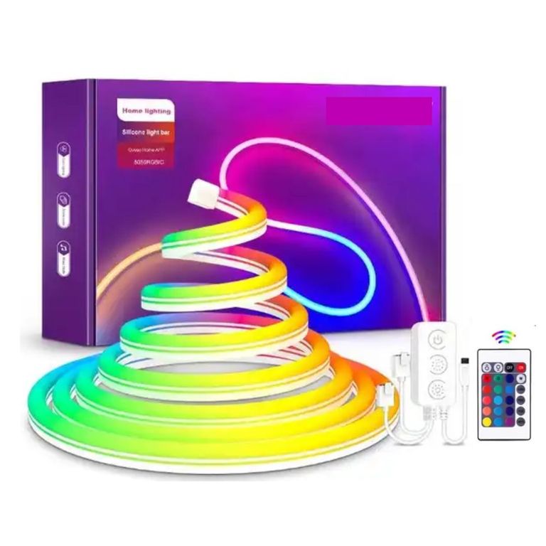 Cinta Luz de Neón LED 12V 5 Metros RGB Silicona Impermeable