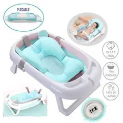 GENERICO - Tina de Baño Plegable Azul con Termómetro