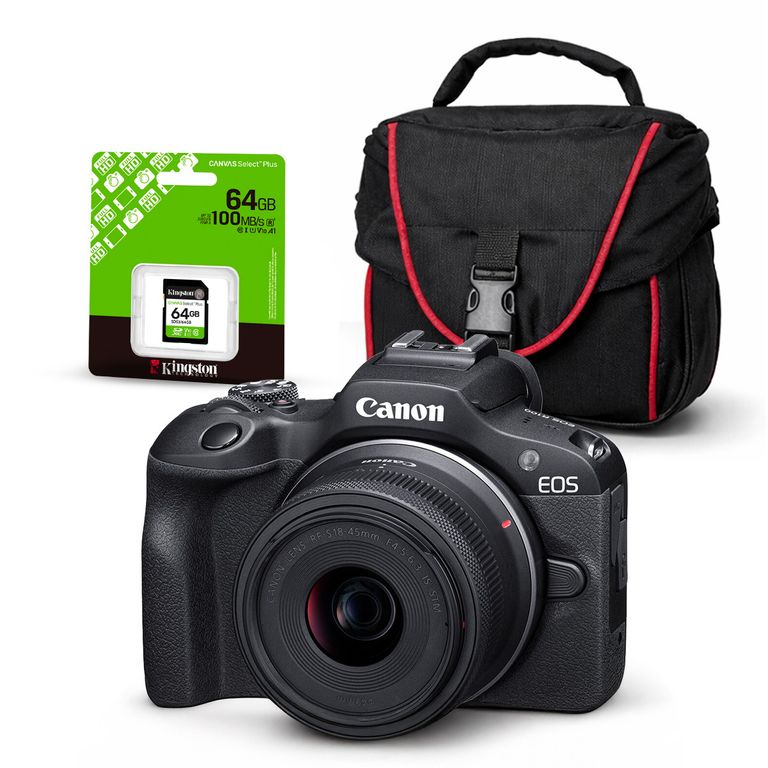 Cámara Mirrorless EOS R100 Lente RFS18-45mm f45-63 ISSTM Kit Básico