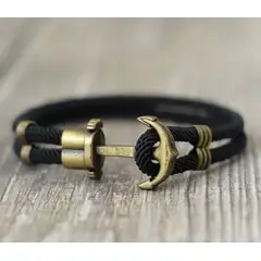 GENERICO - Pulsera de Supervivencia Cuerda Doble Negro