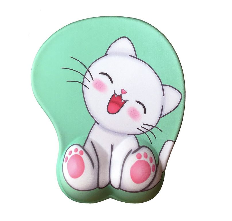 Mouse Pad 3D Almohadilla Ergonómico Reposamuñecas Antideslizante Gato