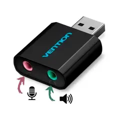 VENTION - Tarjeta Sonido Usb Externa Adaptador Audio Microfono 3.5 mm