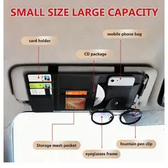 GENERICO - Organizador De Visera en el Tapasol del Auto - Negro