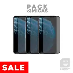 GENERICO - Pack x3 Mica Vidrio Antiespia para iPhone 15 Pro