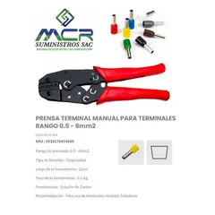 GENERICO - PRENSA TERMINAL MANUAL PARA TERMINALES RANGO 0.5 - 6mm2