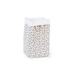 CHILDHOME - CESTA DE ALMACENAJE DE LONA 32 X 32 X 60 CM LEOPARDO BLANCO