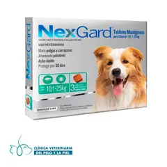 NEXGARD - Antiparasitario Perros 10.1 A 25 Kg. X 3 Tabletas