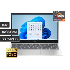 HP - Laptop 15-fc0013la R7 7730U 16gb 512gb 15.6 Fhd window 11 lector de huella color plateado