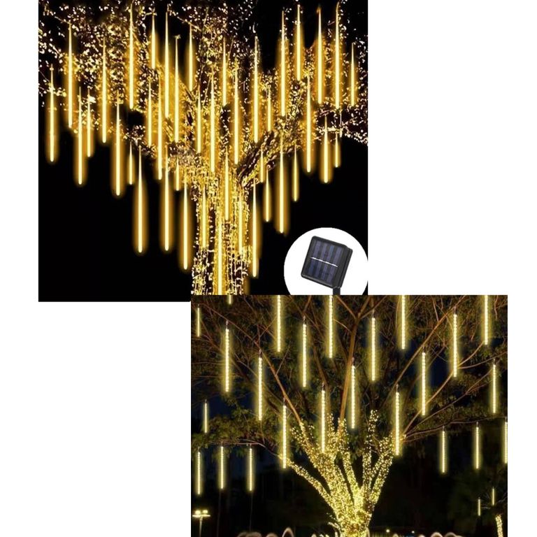 Guirnalda Solar Barra Led Meteorito Jardin Exterior Navidad