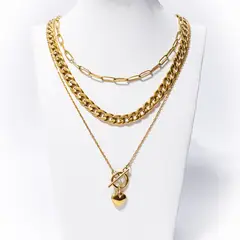 GENERICO - Set de 3 collares con corazón - Naif Jewelry