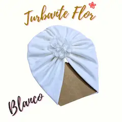 GENERICO - Turbante de bebe con Flor en algodón pima