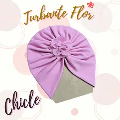 GENERICO - Turbante de bebe con Flor en algodón pima