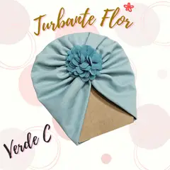 GENERICO - Turbante de bebe con Flor en algodón pima