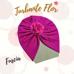 GENERICO - Turbante de bebe con Flor en algodón pima