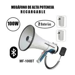 FREEVOX - MEGAFONO SUPER POTENTE RECARGABLE 100w USB - BT - 2 BATERIAS