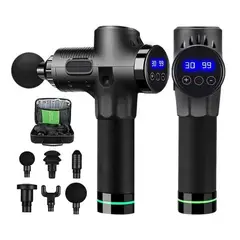 GENERICO - Pistola de masaje muscular de 30 NIVELES - con pantalla - LED