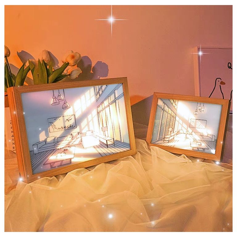 Lampara Cuadro Decorativo Luminoso 3D Estilo Nordico 3 Modos