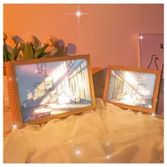 OEM - Lampara Cuadro Decorativo Luminoso 3D Estilo Nordico 3 Modos
