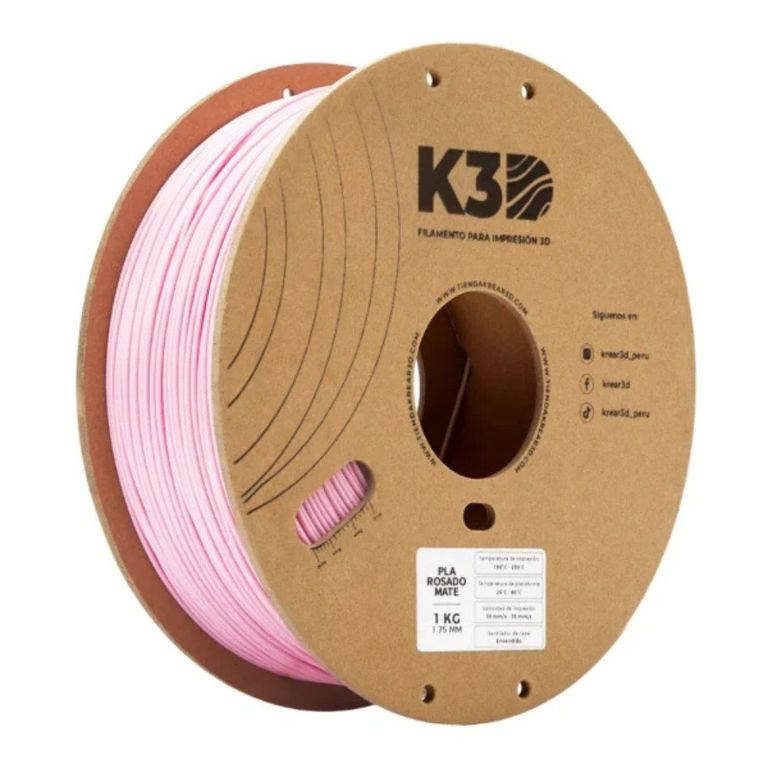Filamento K3D PLA Rosado Mate 175mm 1Kg