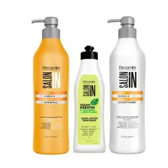 SALON IN - - Curls Waves Shampoo 1L Acondicionador 1L Mask 500ML