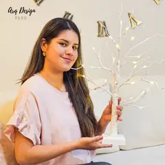 GENERICO - Lámpara Velador Milán Diseño Árbol Abedul