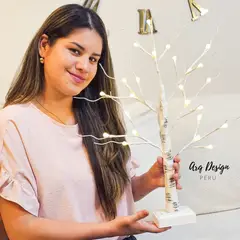 GENERICO - Lámpara Velador París Diseño Árbol Abedul