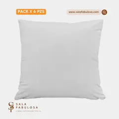 SALA FABULOSA - Funda de cojín 6 pzs terciopelo color perla