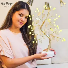 GENERICO - Lampara Velador Hojas Y Perlas