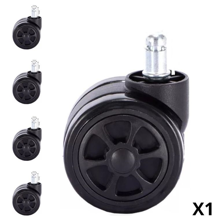 Rueda para Silla Gamer de Oficina Giratoria Universal Negro