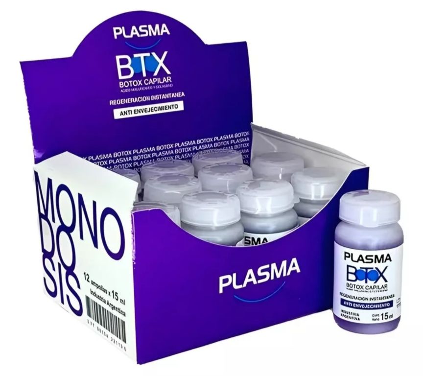 12 Ampolla Plasma Botox Btx Tratamiento Capilar Cabello 15ml