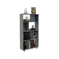 AMUEBLE - Librero organizador KURAMA OLMO tiendas melamina 18mm