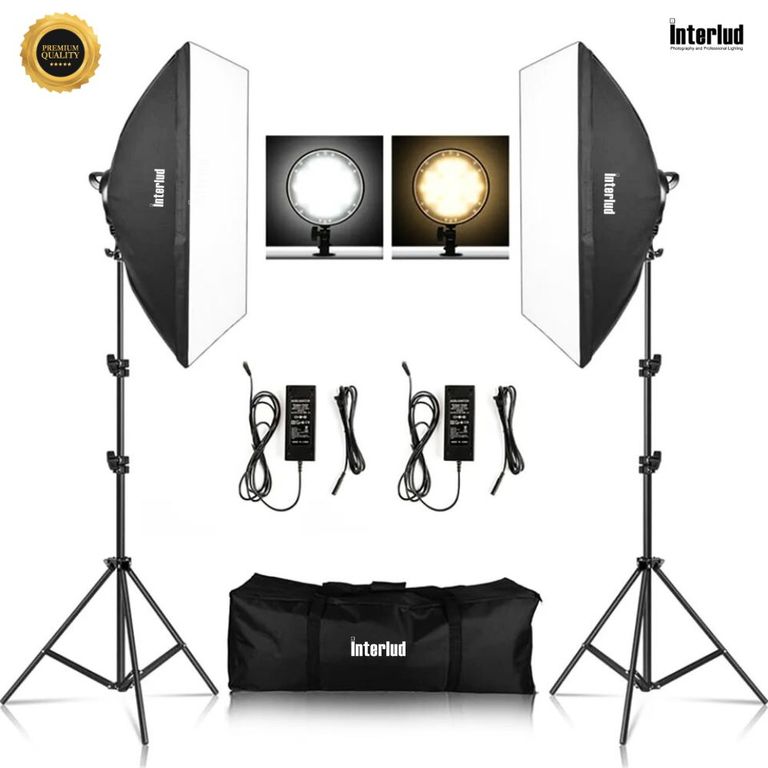 Kit Iluminación Softbox LED y Parantes Profesional FYI260018