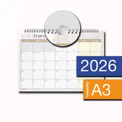 MIHUACO - Planner Planificador calendario 2026-A3- Lineal01 -anillado