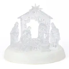 GENERICO - Adorno Nacimiento Navideño Musical Con Luces Led Acrílico