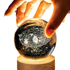 ELMEJORPRECIO - Esfera Con Diseño 3D Mini Lámpara De Luz Cálida Modelo Sistema Solar